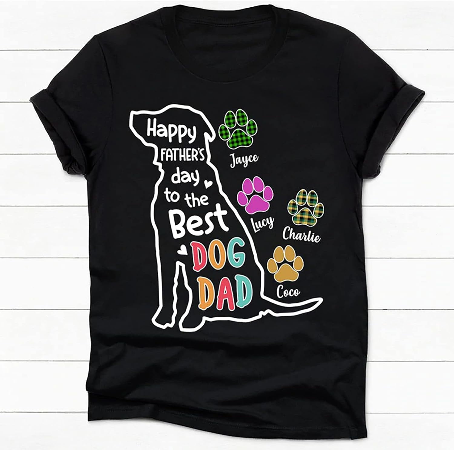 Happy Father's Day To The Dog Dad T-shirt, Custom Dog Dad Shirt, Dog ...
