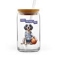 thumbnail image 1 of Happy Father's Day English Setter Playing Basketball with Best Dad Jersey 16oz Glass Cup Mug Dog Lover Glass Can with Bamboo Lid and Straw - 13006, 1 of 5