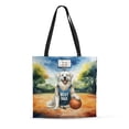 thumbnail image 1 of Happy Father's Day Great Pyrenees Playing Basketball with Best Dad Jersey All Over Print 3D Canvas Tote Bag Pyr Dog Lover Reusable Handbag - 13006, 1 of 5