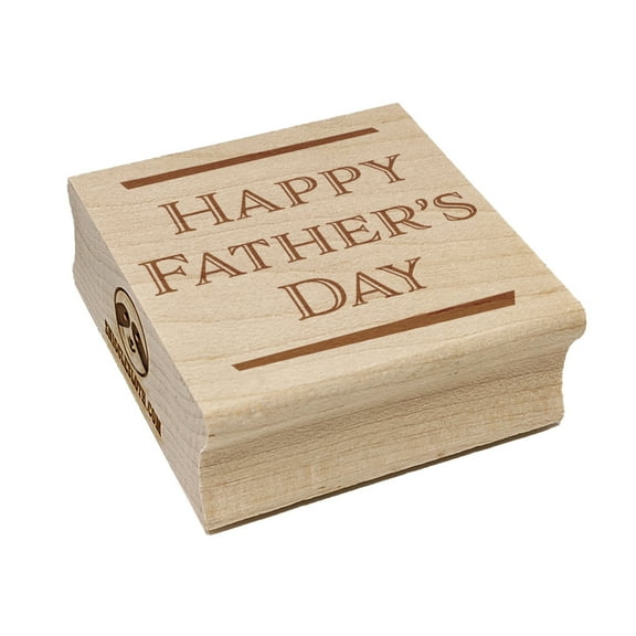 Happy Father's Day Handsome Text Square Rubber Stamp Stamping Scrapbooking Crafting - Large 2.75in