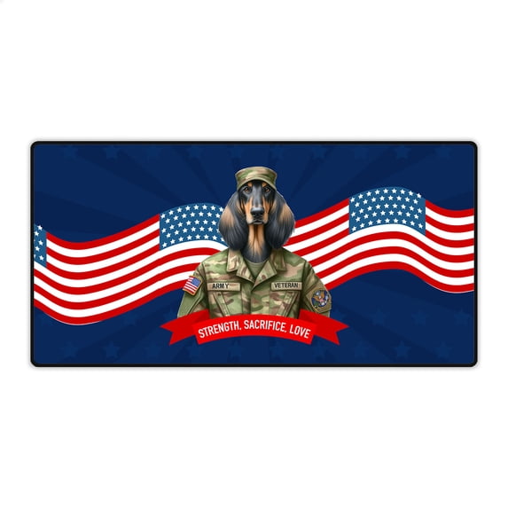 Happy Father's Day Honoring Veterans Afghan Hound in Army Uniform Desk Mat Full Keyboard Mouse Pad Dog Lover Large Mousepad - 13007