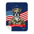 thumbnail image 1 of Happy Father's Day Honoring Veterans Boston Terrier in Army Uniform Cozy Sherpa Blanket Gentleman Dog Lover Gifts Warm Soft Throw Blanket - 13007, 1 of 5