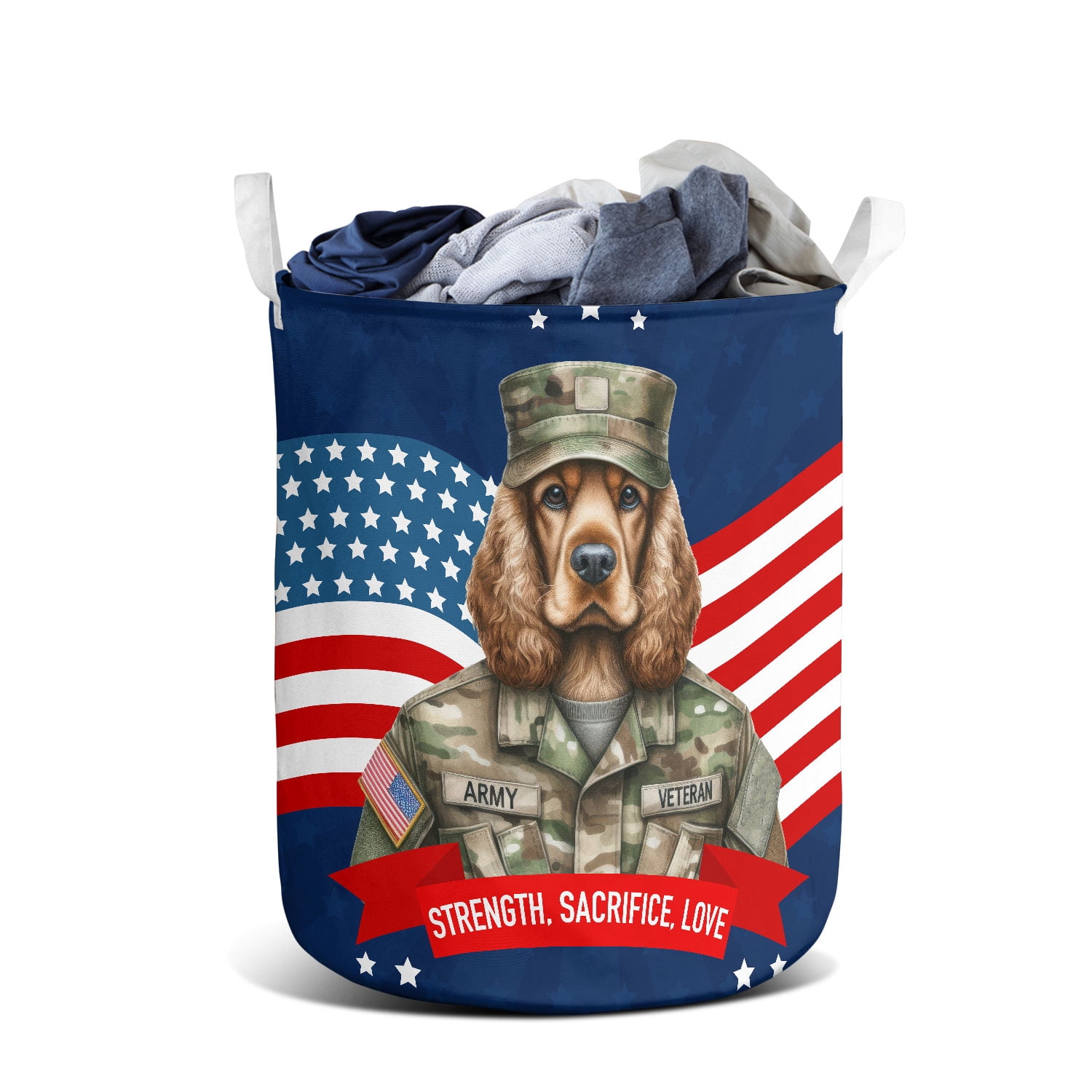 Happy Father's Day Honoring Veterans Cocker Spaniel in Army Uniform ...