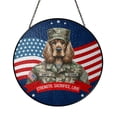 thumbnail image 1 of Happy Father's Day Honoring Veterans Cocker Spaniel in Army Uniform Stained Glass Suncatcher Cockers Dog Lover Gifts Window Hanging Sign Decor - 13007, 1 of 5