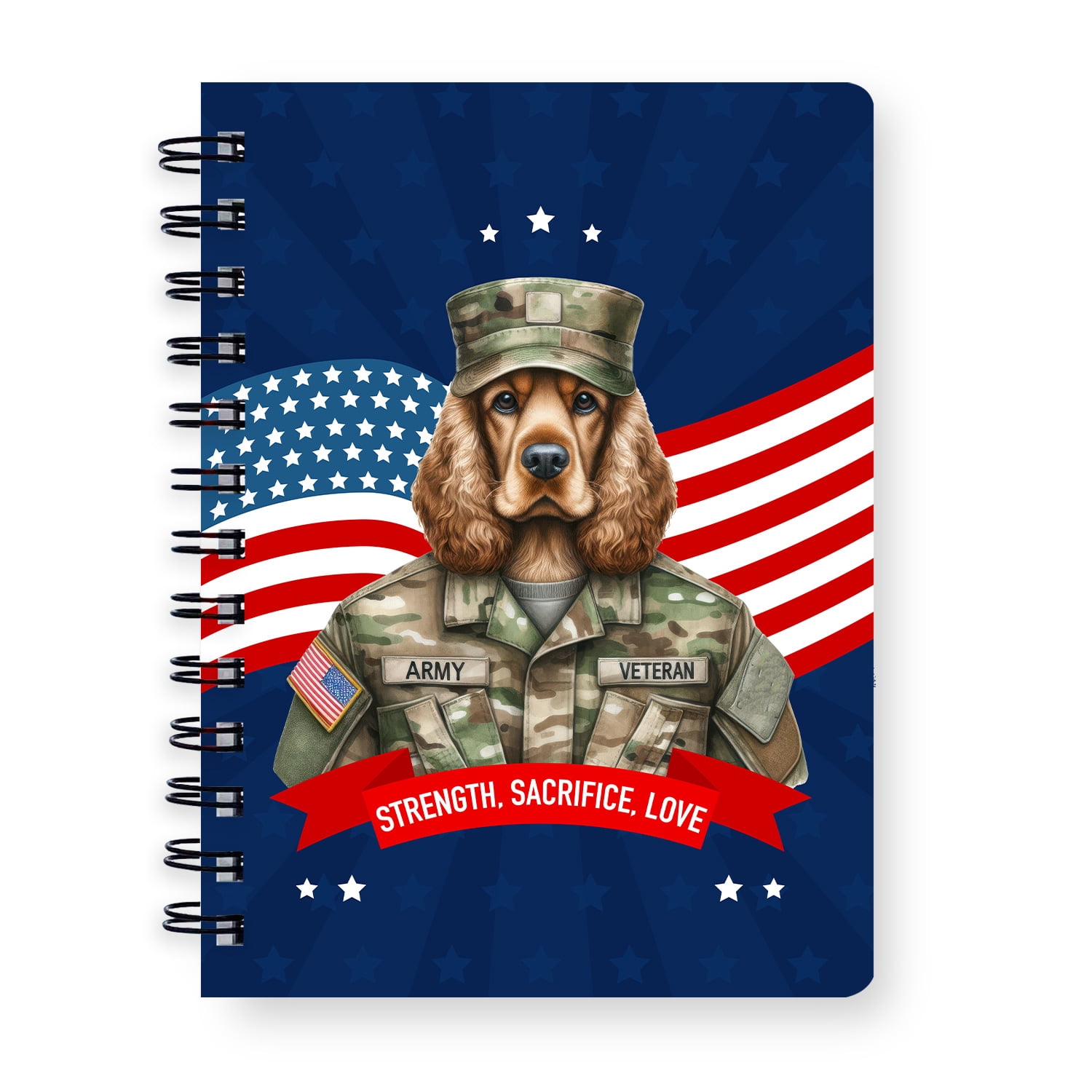 Happy Father's Day Honoring Veterans Cocker Spaniel in Army Uniform ...