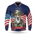 thumbnail image 1 of Happy Father's Day Honoring Veterans Jack Russell Terrier in Army Uniform All Over Print 3D Baseball Jacket Parson Jack Dog Lover Bomber Jacket Softball - 13007, 1 of 6