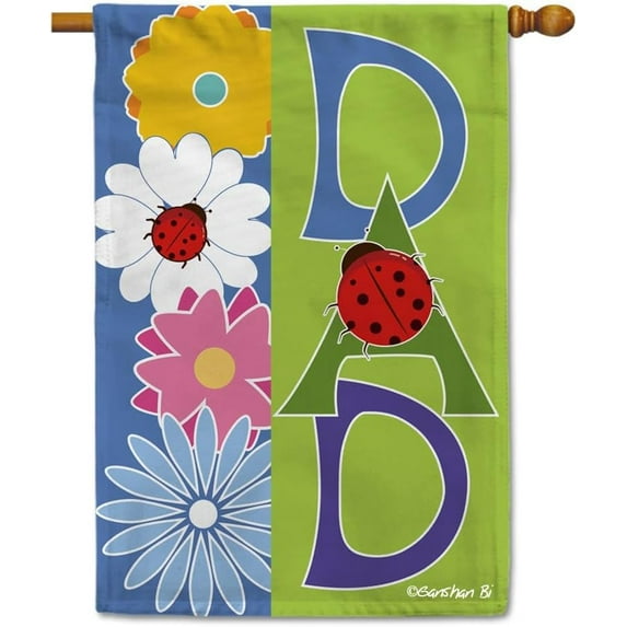 Happy Father''s Day House Flag Flowers Floral Spring Summer Decorative Flag Banner for Outdoor Yard Dad Father Gift 28 X 40 Inch Double Sided