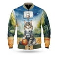 thumbnail image 1 of Happy Father's Day Maine Coon Playing Basketball with Best Dad Jersey All Over Print 3D Baseball Jacket Cat Lover Kitten Owner Gifts Bomber Jacket Softball - 13006, 1 of 6