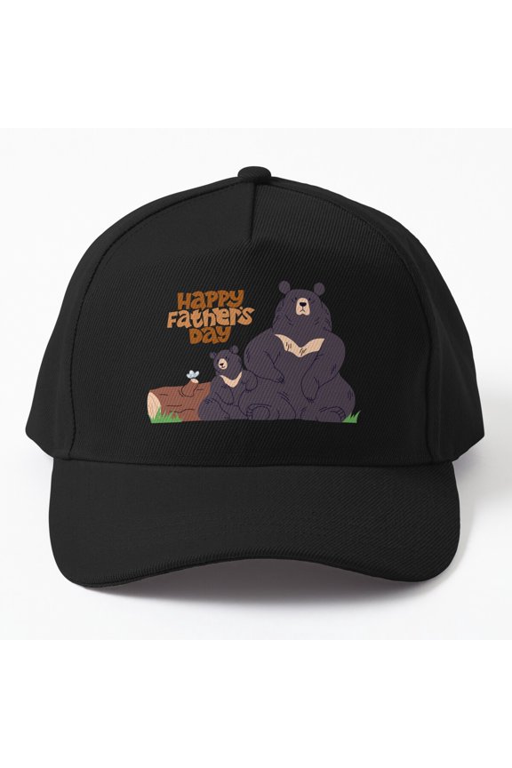 Happy Father's Day Papa Bear Baseball Hat, Father Cub Family Animal Graphic Design, Classic Cap