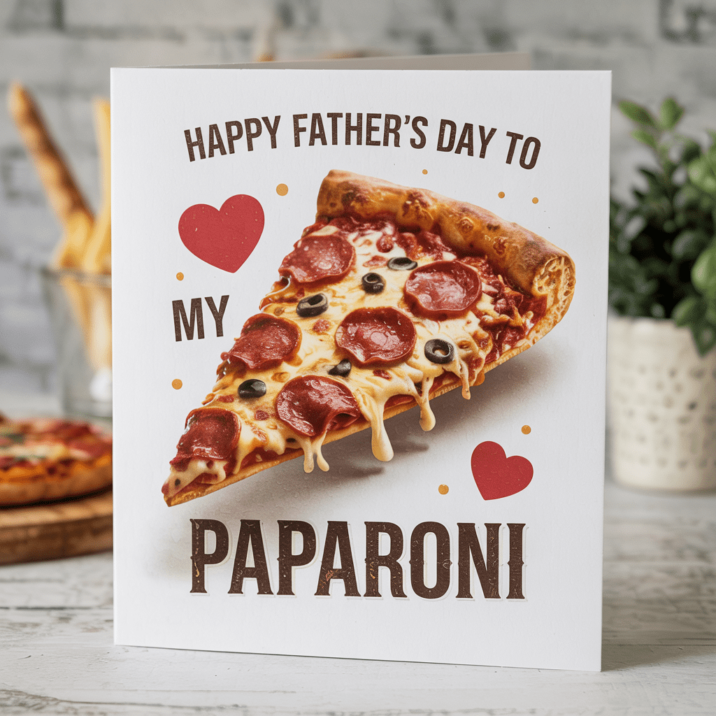 Happy Father's Day Pizza Card - Fun Greeting for Dads Who Love Pizza - Perfect for Any Occasion