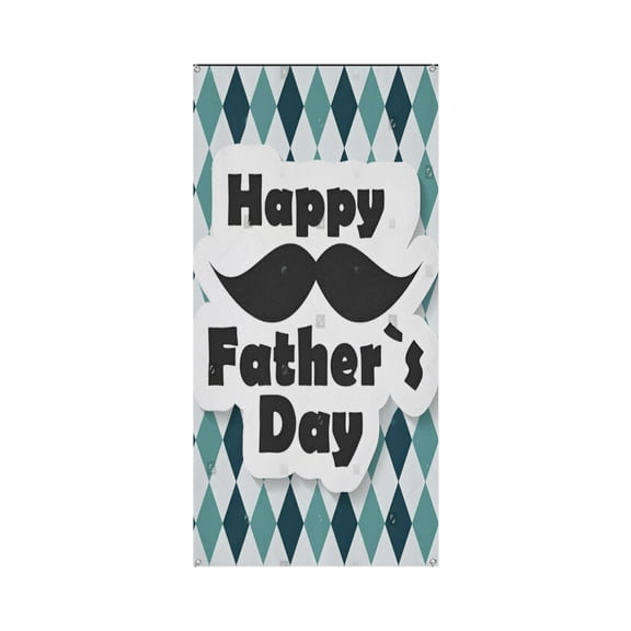 Happy Father's Day Premium Polyester Taffeta Door Banner – Fade-Resistant Versatile Décor for Celebrations & DIY Gifting 35.4*72.8IN/90*185CM