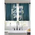 thumbnail image 1 of Happy Father's Day Sheer Curtains for Living Room Bedroom Teal Beige Shabby Wooden Grain Sheer Curtains 54 Inch Long 2 Panels Set Light Filtering Curtain Window Treatments Drapes for Dining Room, 1 of 6
