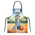 thumbnail image 1 of Happy Father's Day Siberian Husky Playing Basketball with Best Dad Jersey Apron Husky Dog Lover Gifts for Cooking Grilling Baking Painting Gardening - 13006, 1 of 5