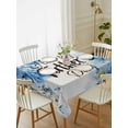 thumbnail image 1 of Happy Father's Day Tablecloth Rectangle Table Cloth 60x84, Waterproof Outdoor Table Cloth Covers Decorative Table Protector, Blue Spring Garden Floral Washable Table Cover for Kitchen Dinning Party, 1 of 8