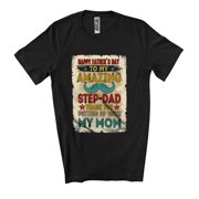 Happy Father's Day To My Amazing Step Dad; Humorous Vintage Dad Mustache; Family Unisex T-Shirt