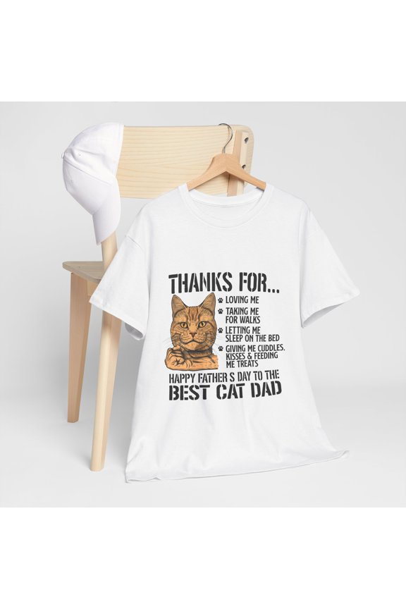 Happy Father’s Day To The Best Cat Dad Shirt, Cat Dad T-Shirt ID-0517-I377