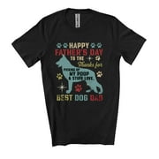 Happy Father's Day To The Best Dog Dad; Adorable Paws Vintage; Family Group Unisex T-Shirt
