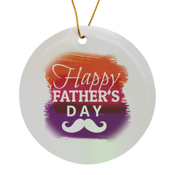 3drose, Happy Fathers Day Celebration Dad Party, Circle Porcelain Ornament