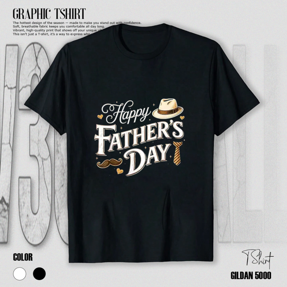 Happy Fathers Day Classic Vintage Retro Dad Grandpa Papa Men Wear Unisex T-Shirt, up to size 5XL