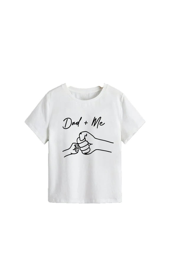 Happy Fathers Day Daddy Shirt 2025 for Toddler Girl Baby Boy Daughter Son T-Shirt Fist Bump Funny Fathers Day for Child and Dad