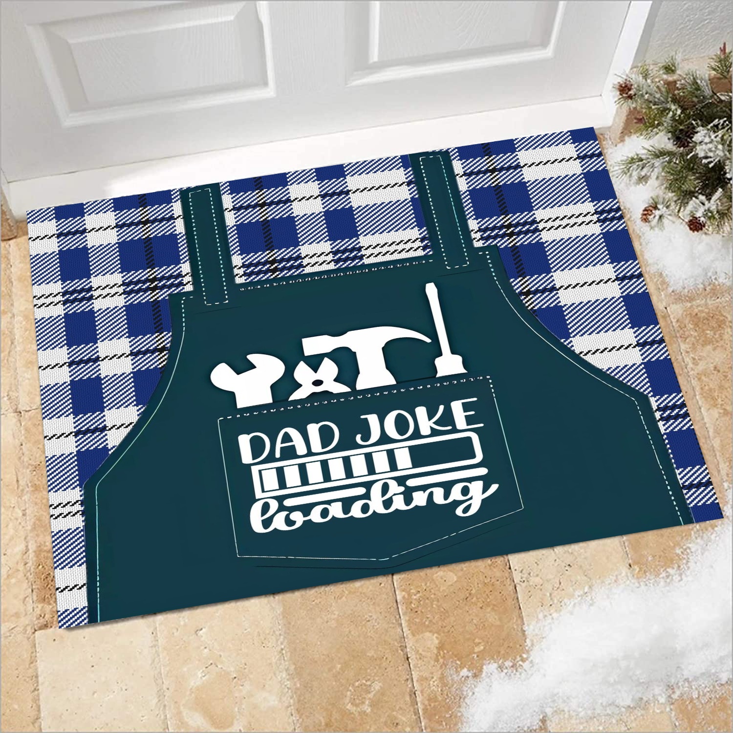 Happy Fathers Day Doormat Rugs Farmhouse Layered Door Perfect for Front