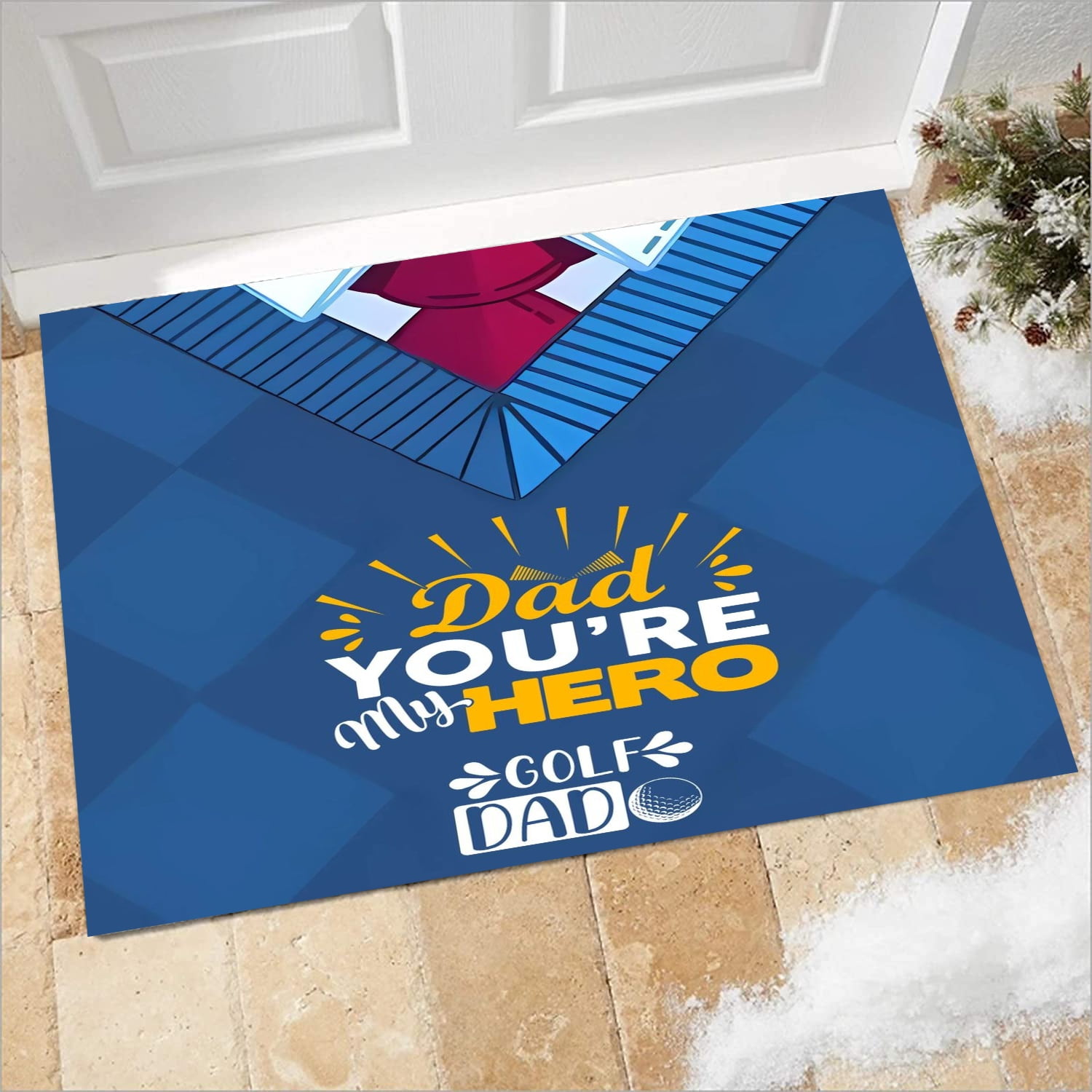 Happy Fathers Day Doormat Rugs Farmhouse Layered Door Perfect for Front