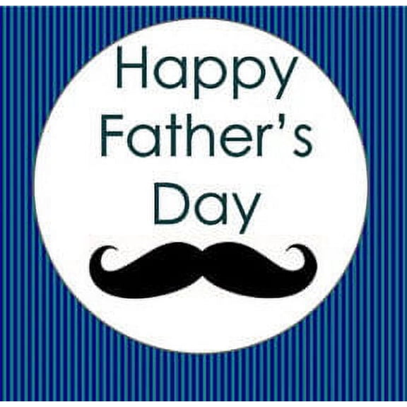 Happy Fathers Day Edible Photo Image Cake Topper - Blue and Green Stripes