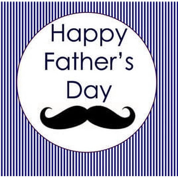 Happy Fathers Day Edible Photo Image Cake Topper - Blue and White Stripes