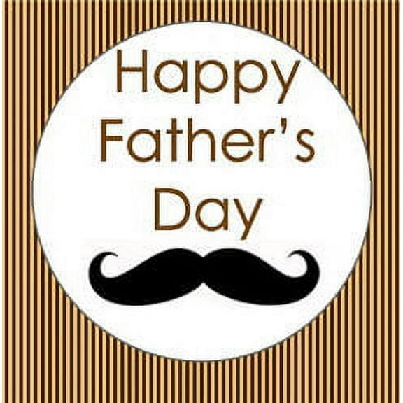 Happy Fathers Day Edible Photo Image Cake Topper - Brown and Orange Stripe