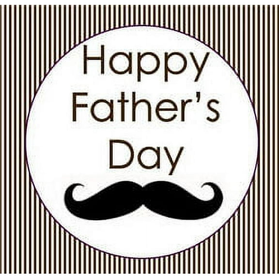 Happy Fathers Day Edible Photo Image Cake Topper - Brown and White Stripe
