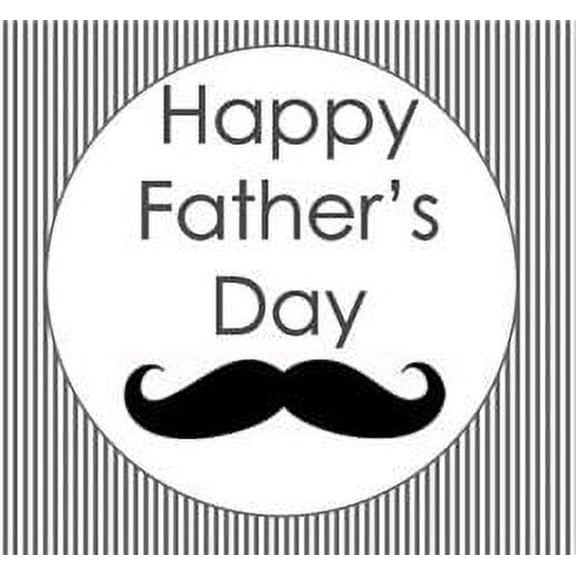 Happy Fathers Day Edible Photo Image Cake Topper - Grey and White Stripes