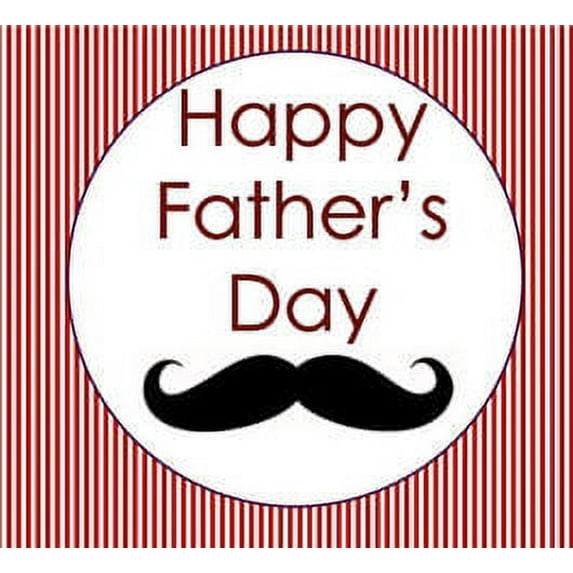 Happy Fathers Day Edible Photo Image Cake Topper - Red and White Stripes