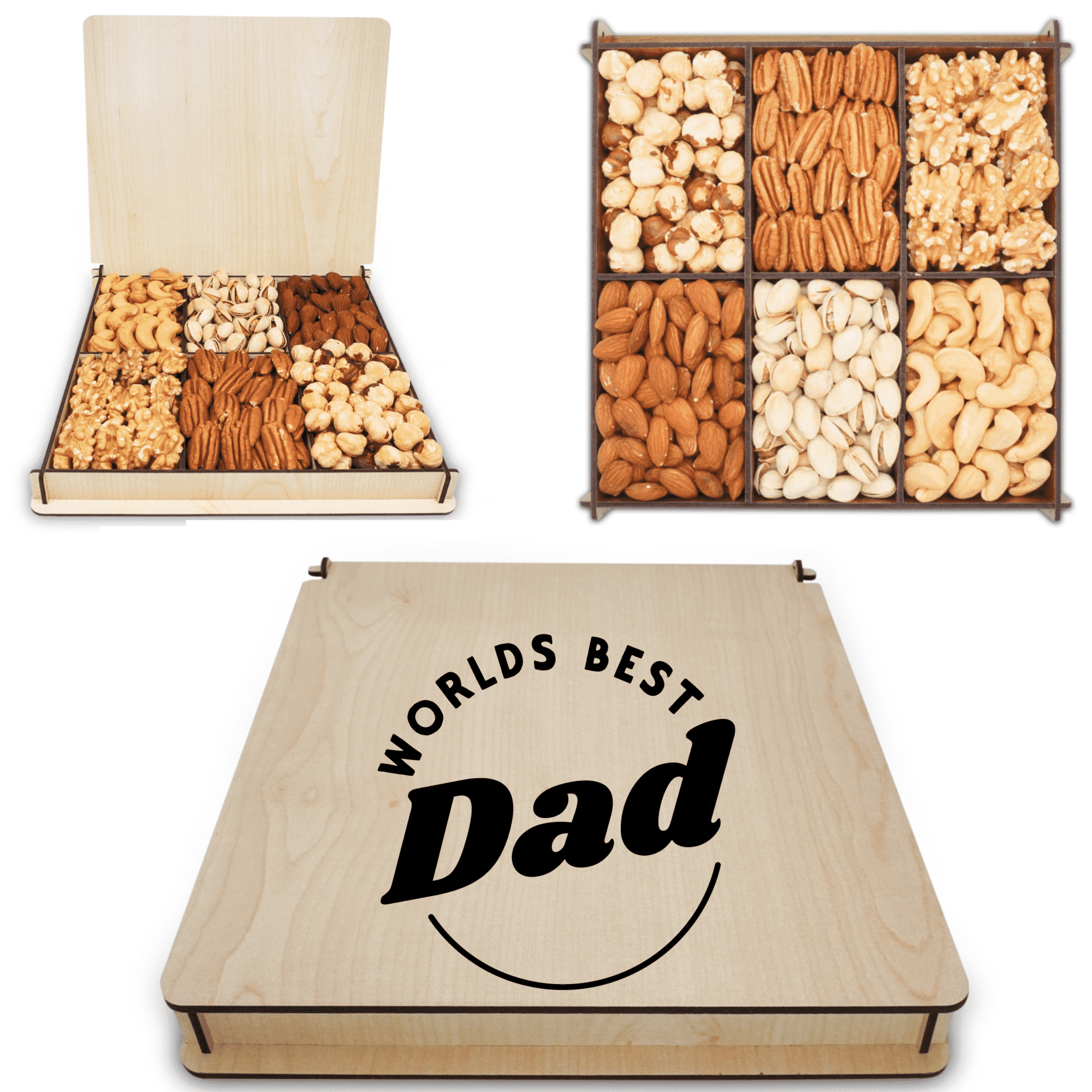 Deluxe Father’s Day Nut Gift Basket, Secret Garden`s, Roasted Mixed Nuts, Healthy Snack