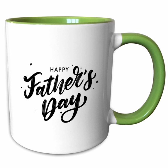 3drose, Happy Fathers Day Greetings Gift for Dad, 15oz Two-tone Green Mug