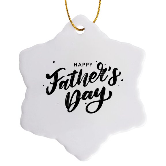 3drose, Happy Fathers Day Greetings Gift for Dad, 3 inch Snowflake Porcelain Ornament