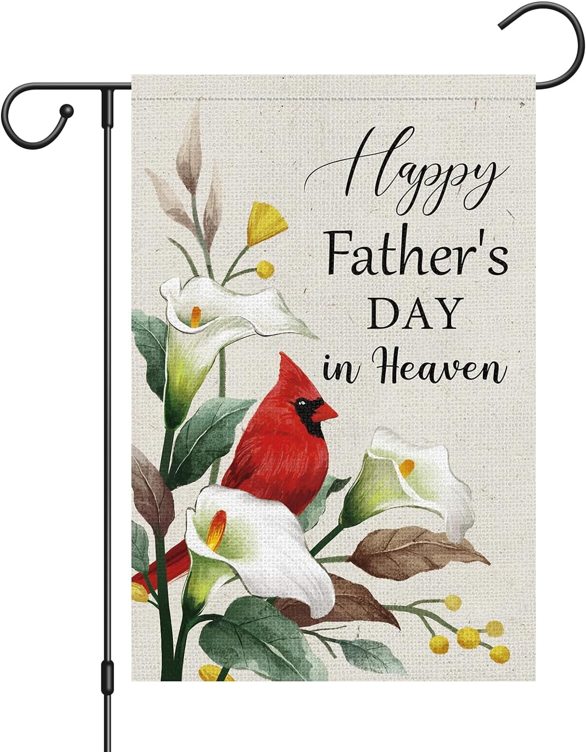 Happy Fathers Day in Heaven Garden Flag 12x18 Inch Double Sided
