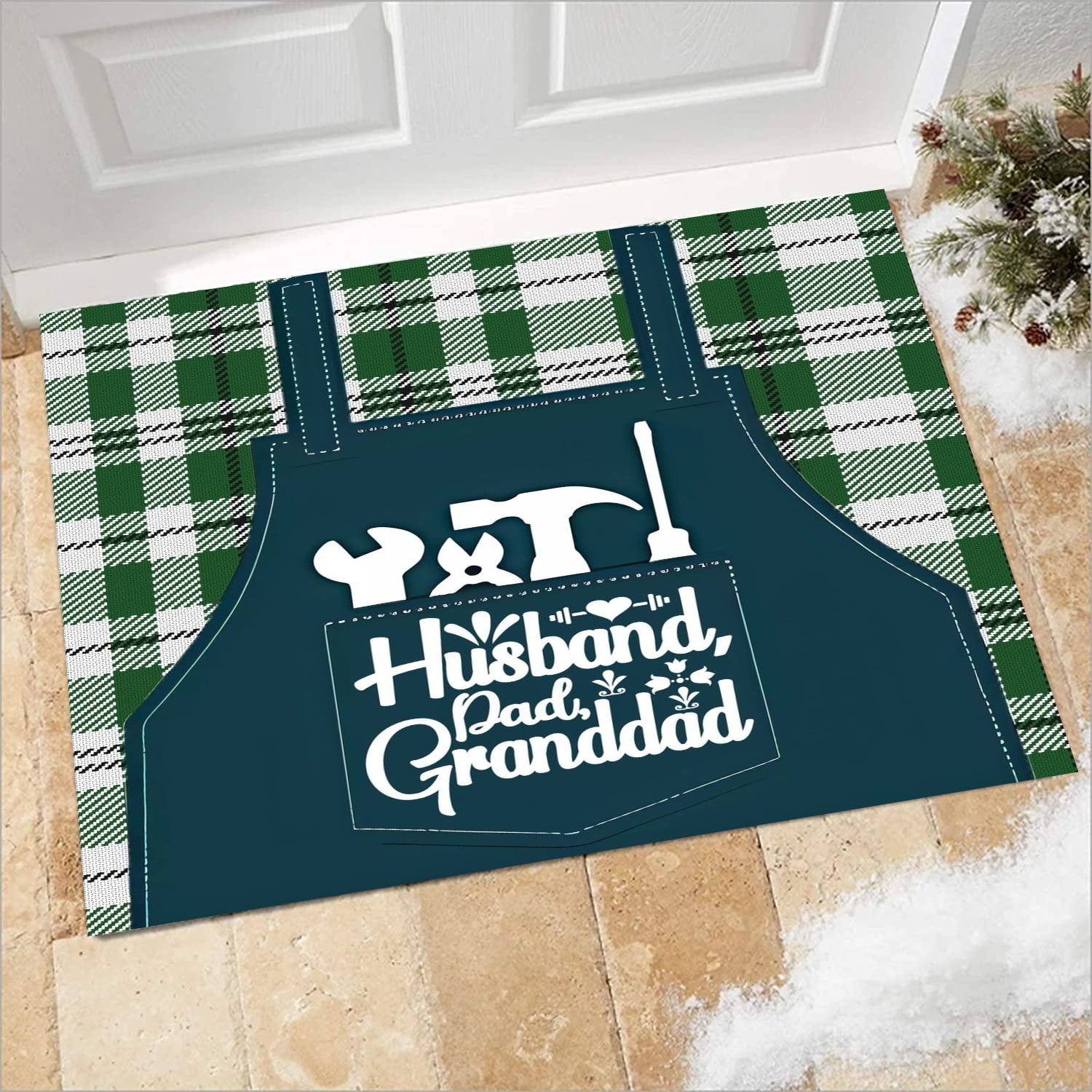 Happy Fathers Day Rug Outdoor Rugs Washable Indoor Buffalo Check Rug