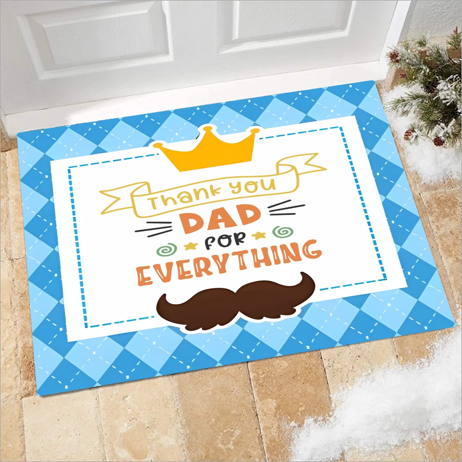Happy Fathers Day Mat Christmas Doormat Christmas Doormat