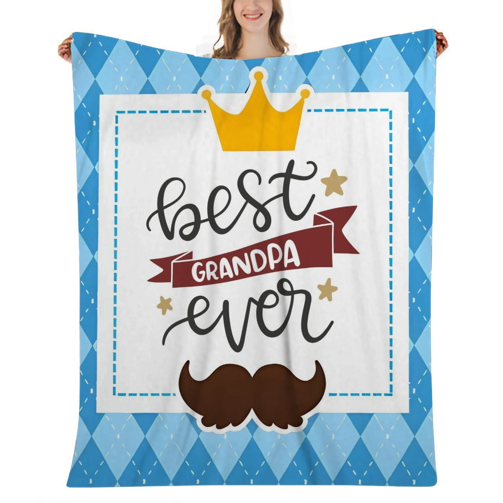 Happy Fathers Day ted Throw Blanket for Couch, Soft, Cozy Machine