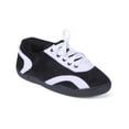 thumbnail image 1 of Happy Feet Sneaker All Around Slippers - Black and White - Medium, 1 of 4