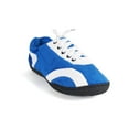 thumbnail image 1 of Happy Feet Sneaker All Around Slippers - Blue and White - Small, 1 of 4