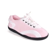 Happy Feet Sneaker All Around Slippers - Pink and White - Small