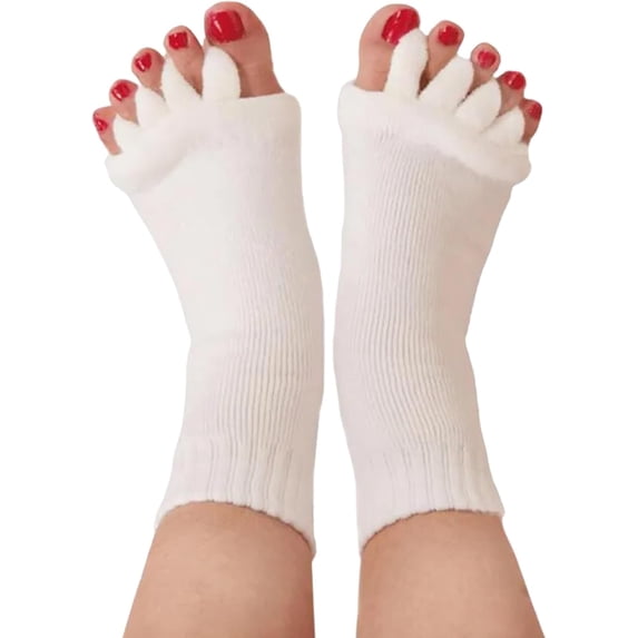 Happy Feet Toe Alignment Separator Socks, Prevent Foot Cramps and hammertoes, Toe Separator Massage Socks