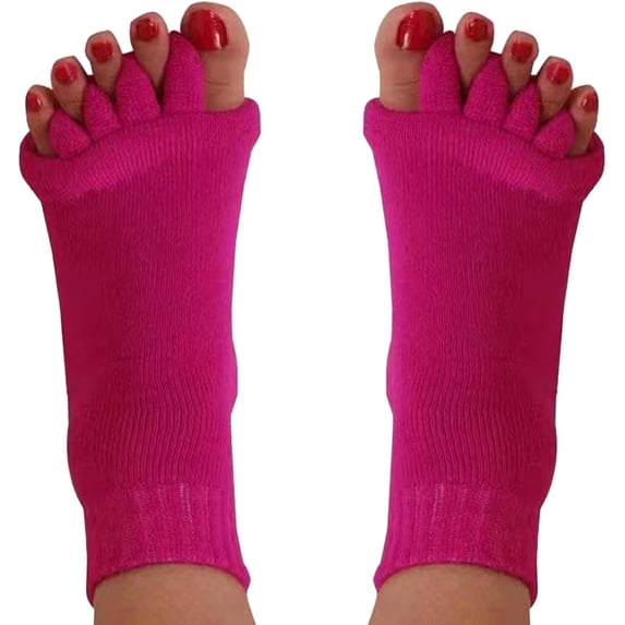 Happy Feet Toe Alignment Separator Socks, Prevent Foot Cramps and hammertoes, Toe Separator Massage Socks