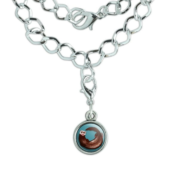 Happy Ferret Silver Plated Bracelet with Antiqued Charm
