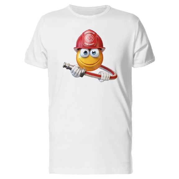 Happy Fireman Icon T-Shirt Men -Image by Shutterstock, Male Medium
