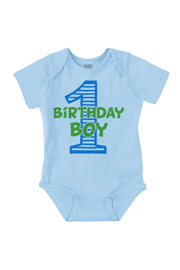 Happy First 1st Birthday Little Guy Bodysuit Jumper Boys Infant Baby Brisco Brands 12M