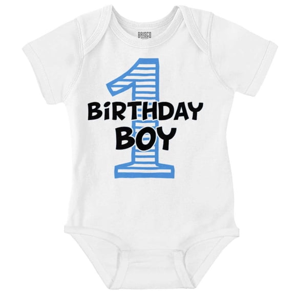 Happy First 1st Birthday Little Guy Bodysuit Jumper Boys Infant Baby Brisco Brands 18M