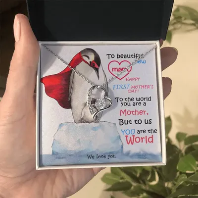 Photo Projection Necklace For Mom, Custom Heart Pendant With Hidden