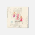 thumbnail image 1 of Happy First Birthday Fairy Candle 4'' X 4'' Square Wooden Coaster, 1 of 3